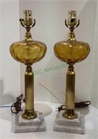 Pair of vintage table lamps mid-century with