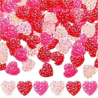 Zeyune 300 Pcs Heart Buttons Valentine Red Pink He
