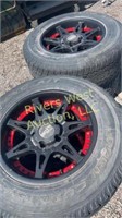 Set of four wheels and tires