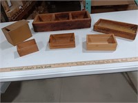 Vintage wooden boxes Largest 19x7.5x3.5. S