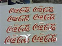 8 Coca-Cola Decals, 8" x 3.5"