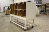 Wood Rolling Storage Shelf, Approx 8FTX3FTx67"