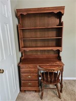 Vintage Wooden Desk/Shelf & Chair