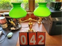 student lamp green double