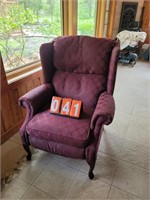 recliner wingback chair maroon