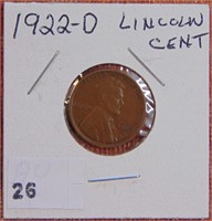 1922-D Lincoln Cent, key date XF