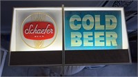 Vintage 1970s Schaefer Cold Beer Adv sign
