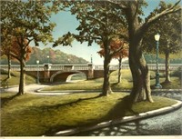 Litho of Park Scene by Kouba.