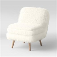 Harper Faux Fur Slipper Chair Mongolian Cream $200