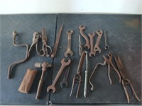 Box of assorted vintage tools