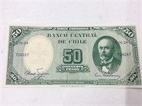 1960-61 Chile 50 Pesos Crisp