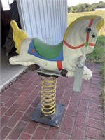 Cast aluminum playground horse