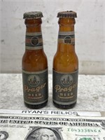 Vintage Prager Beer advertising mini bottle salt
