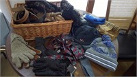 basket, ties, belts, gloves