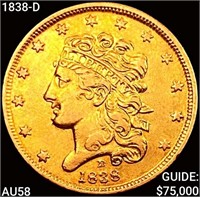 1838-D $5 Gold Half Eagle