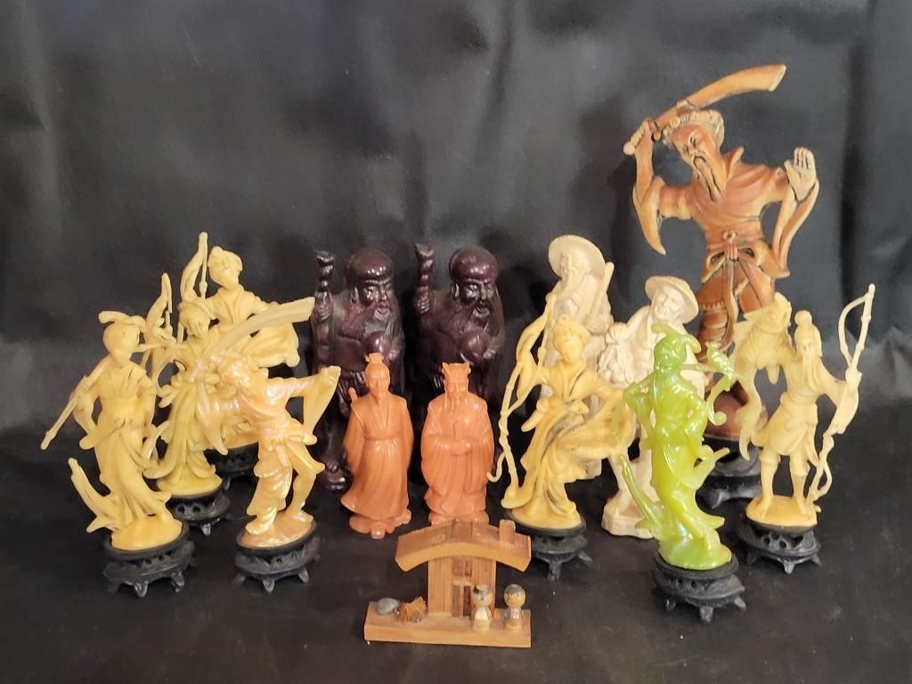 VTG Plastic/Resin Asian Gods & Goddess Figurines