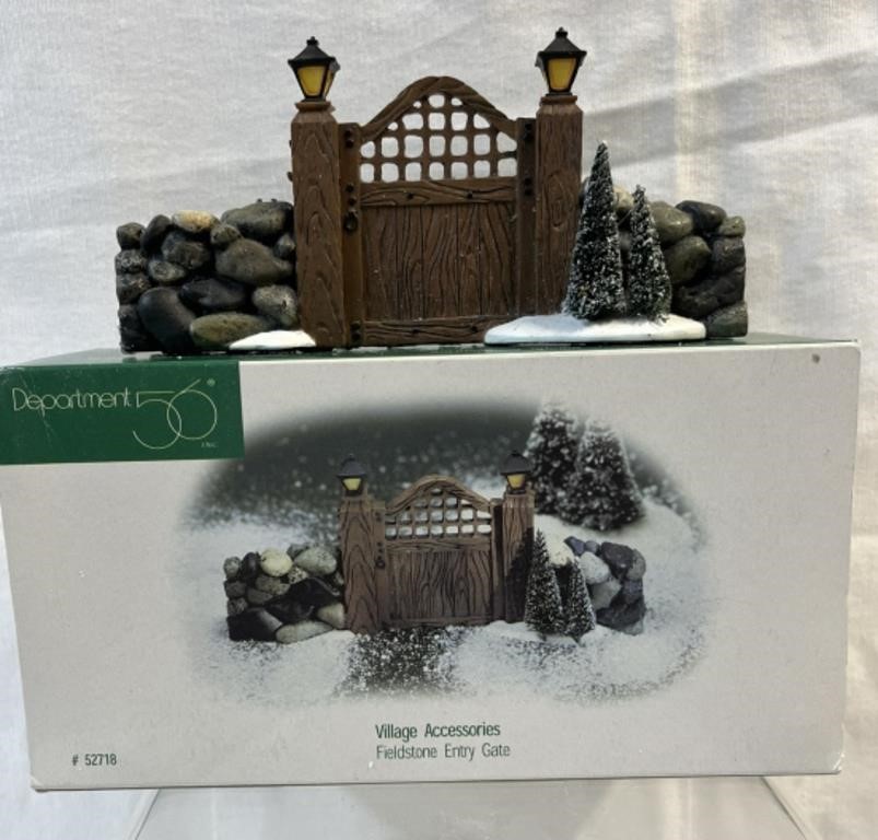 Dept 56 Village Accessories Gate Fence Stone Wall
