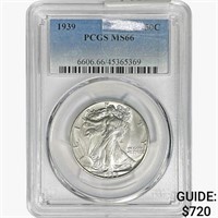 1939 Walking Liberty Half Dollar PCGS MS66