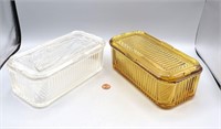 Federal Clear & Amber Glass Refrigerator Dishes