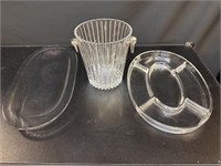Crystal Champagne Bucket & Glass serving Platters