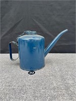 Blue Tin Chain Link Lidded Gas Can