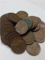 Wheat pennies assorted years