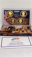 2007 US Mint Presidential $1 coin proof set