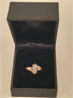 Woman's 10K Yellow Gold Diamond Cluster Ring