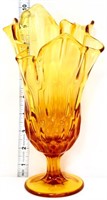 Fenton amber 10in handkerchief vase