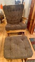 Glider rocking chair and ottoman
