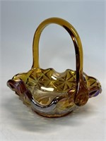 Indiana Glass Monticello Yellow Mist Amber Basket