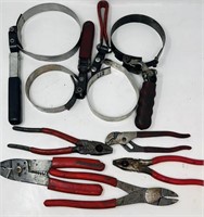 4 Sets Of Blue Point Pliers & 4 Blue Point Oil