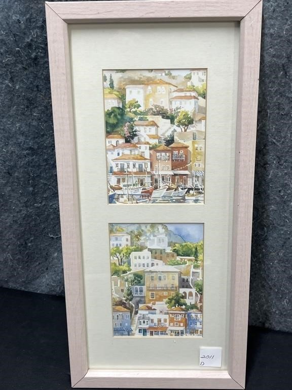 Water Color Pictures Framed in Pink 
Height 17”