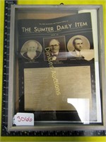 The Sumter Daily Item August 1938 (shadow Box)