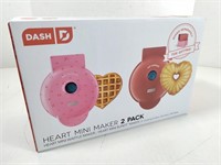 NEW Dash Waffle Heart Mini Maker (2 Pack)