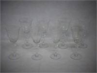 Tiffin Glass Co "Persian Pheasant" 8 Wine Glasses