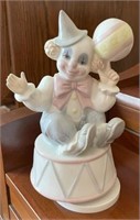 1980's Pastel Porcelain Clown Music Box