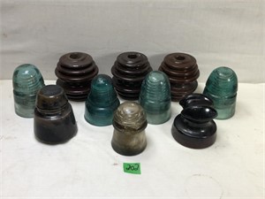 Various Antique Glass and Porcelain Insulators