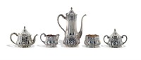 5 Piece Gorham Sterling Tea Set, Circa 1880