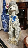 28" plaster Poodle statue