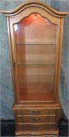 HAMMARY GOLD LIGHTED  WOOD DISPLAY CABINET