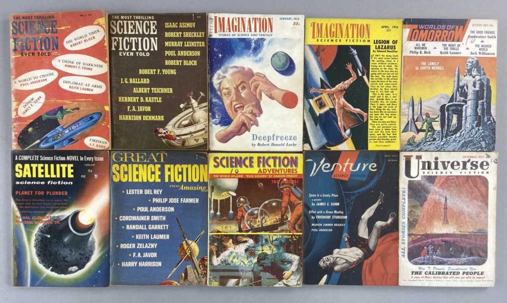 Ten Science Fiction Pulp Magazines Asimov Dick