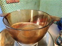 large Colored Amber  Glass Mixing Bowl (Dining