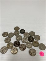 20 OLD NICKELS DATED 1950-1960