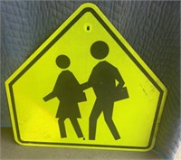 Pedestrian crossing sign  metal