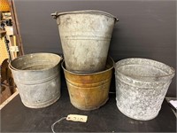 4 Galvanized Buckets