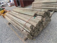 Assorted 8' Treated Round Wood Posts