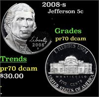 Proof 2008-s Jefferson Nickel 5c Grades GEM++ Proo