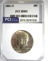 1964-D Kennedy MS67 LISTS $575