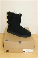 UGG W BAILEY FLUFF BUCKLE BLACK BOOTS-BRAND NEW
